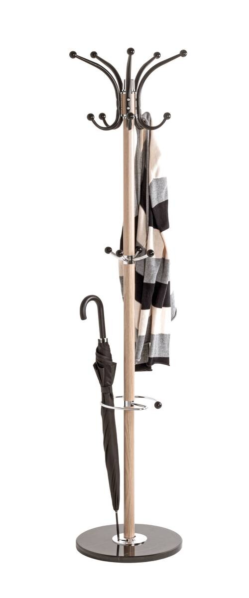 Garderobenständer Eiche Nachbildung schwarz H/D: ca. 171x37 cm