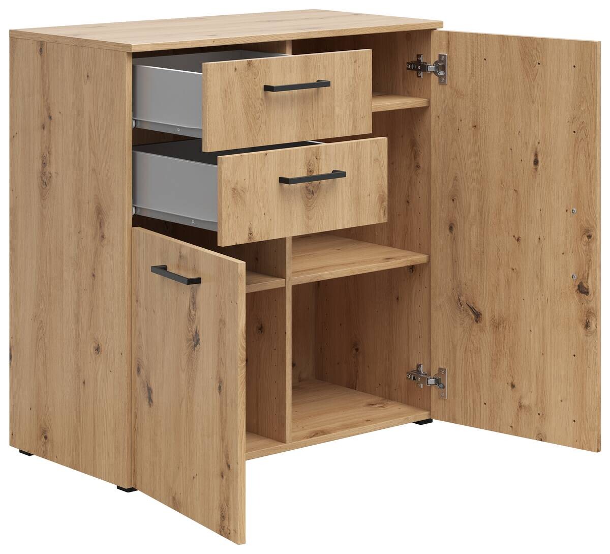Kommode Multi-Stauraum Typ 26 Eiche Artisan Nachbildung B/H/T: ca. 80x83x40 cm