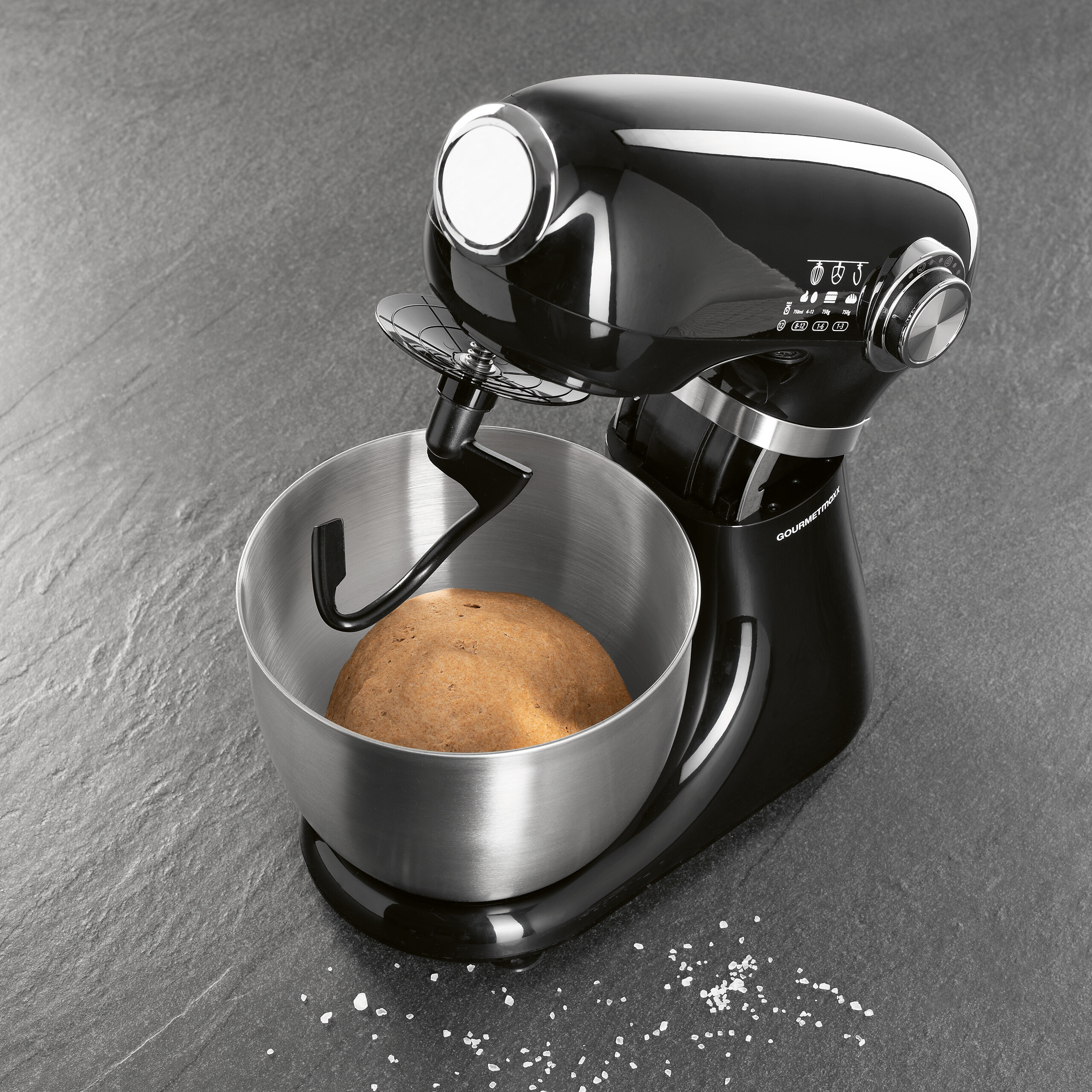 GOURMETmaxx Küchenmaschine schwarz Edelstahl B/H/L: ca. 26x38x41 cm GOURMETmaxx Küchenmaschine schwarz Edelstahl B/H/L: ca. 26x38x41 cm