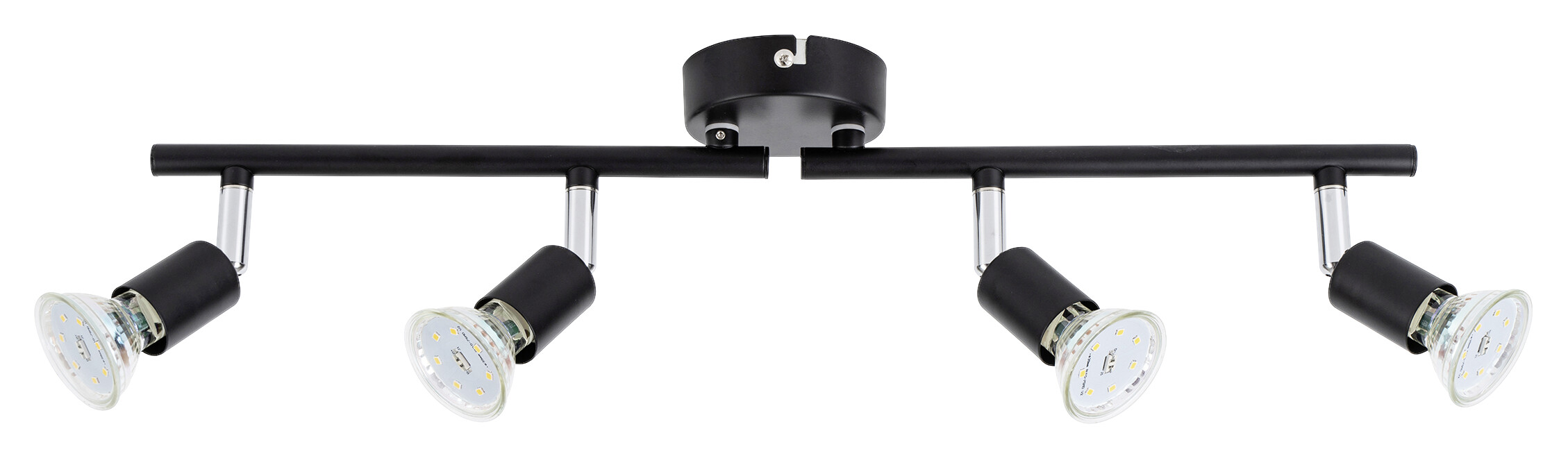 POCOline Spotbalken Boris schwarz B/H/L: ca. 50x8x10 cm 4 Brennstellen