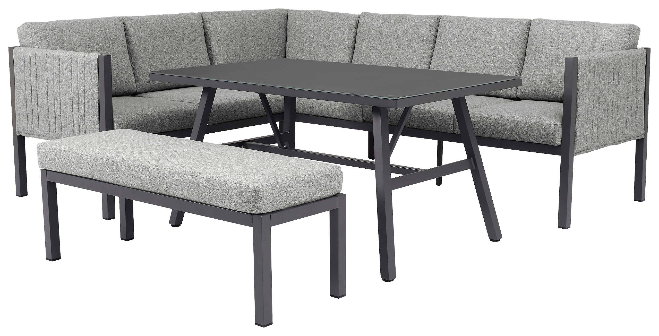 POCOline Gartensitzgruppe Alicante grau Alu