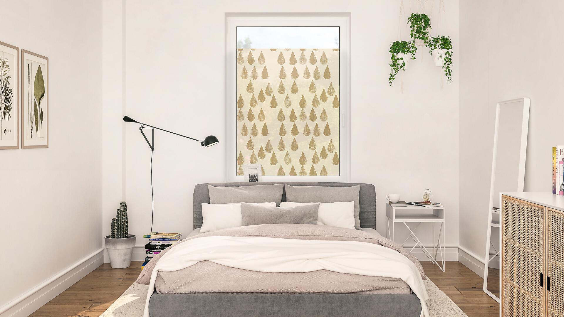 LICHTBLICK Fensterfolie Golden Drops Tropfen Golden Drops gold B/L: ca. 100x130 cm