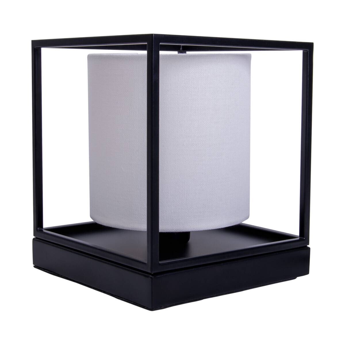 Näve Leuchten Tischleuchte 3190523 weiß Metall Textil B/H/T: ca. 15x17x15 cm E14 1 Brennstellen