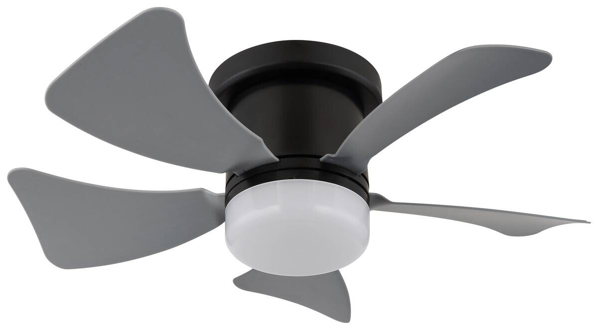 GLOBO Deckenventilator Opal grau mattschwarz H/D: ca. 13x40,6 cm max. 10 W