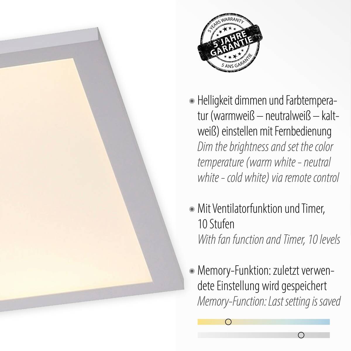 Just Light LED-Deckenleuchte FLAT-AIR 14643-16 weiß Kunststoff B/H/T: ca. 40x12,5x120 cm 1 Brennstellen