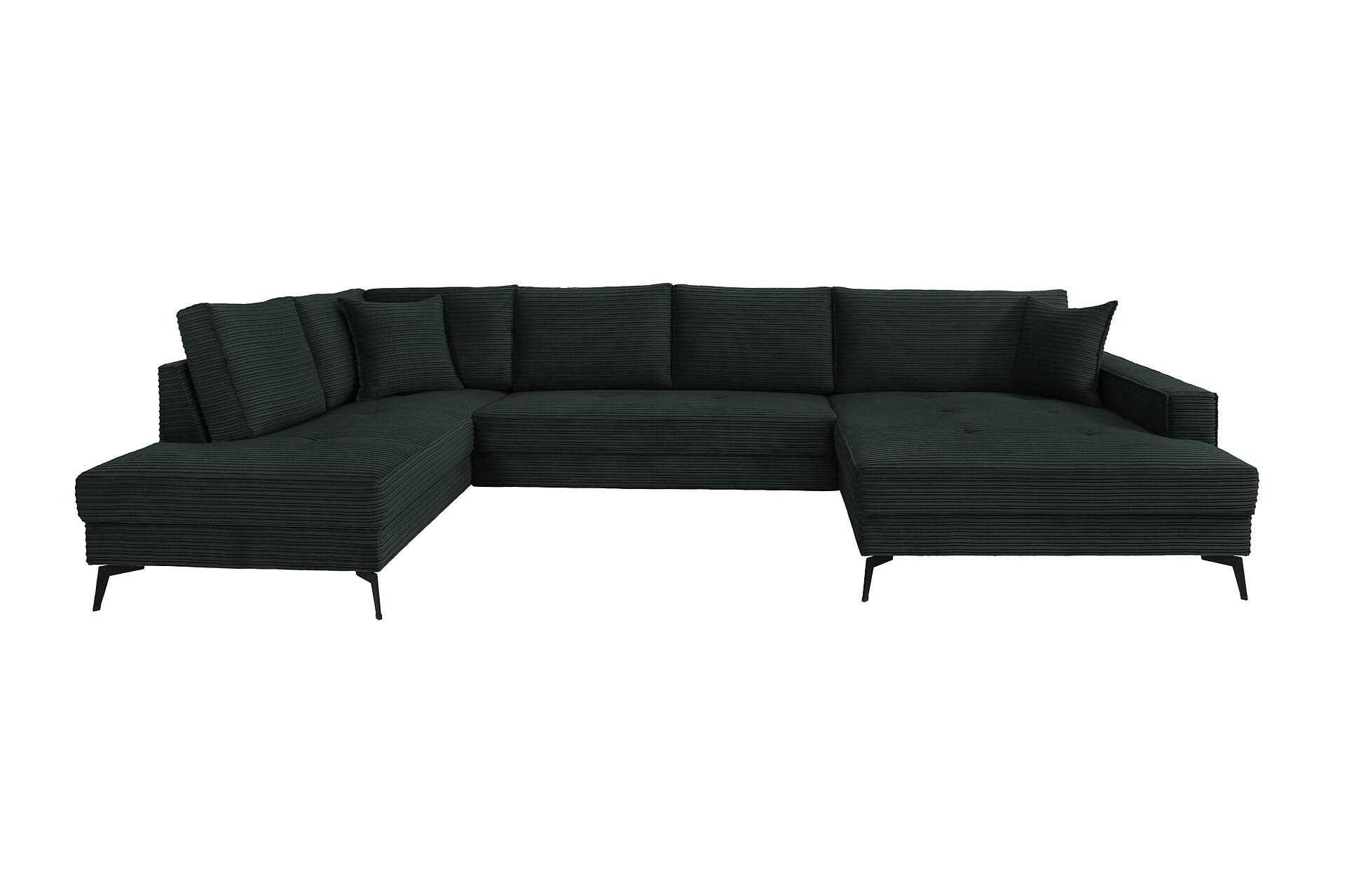 Wohnlandschaft Zero dunkelgrün Microfaser B/H/T: ca. 362x86x195 cm Wohnlandschaft Zero dunkelgrün Microfaser B/H/T: ca. 362x86x195 cm