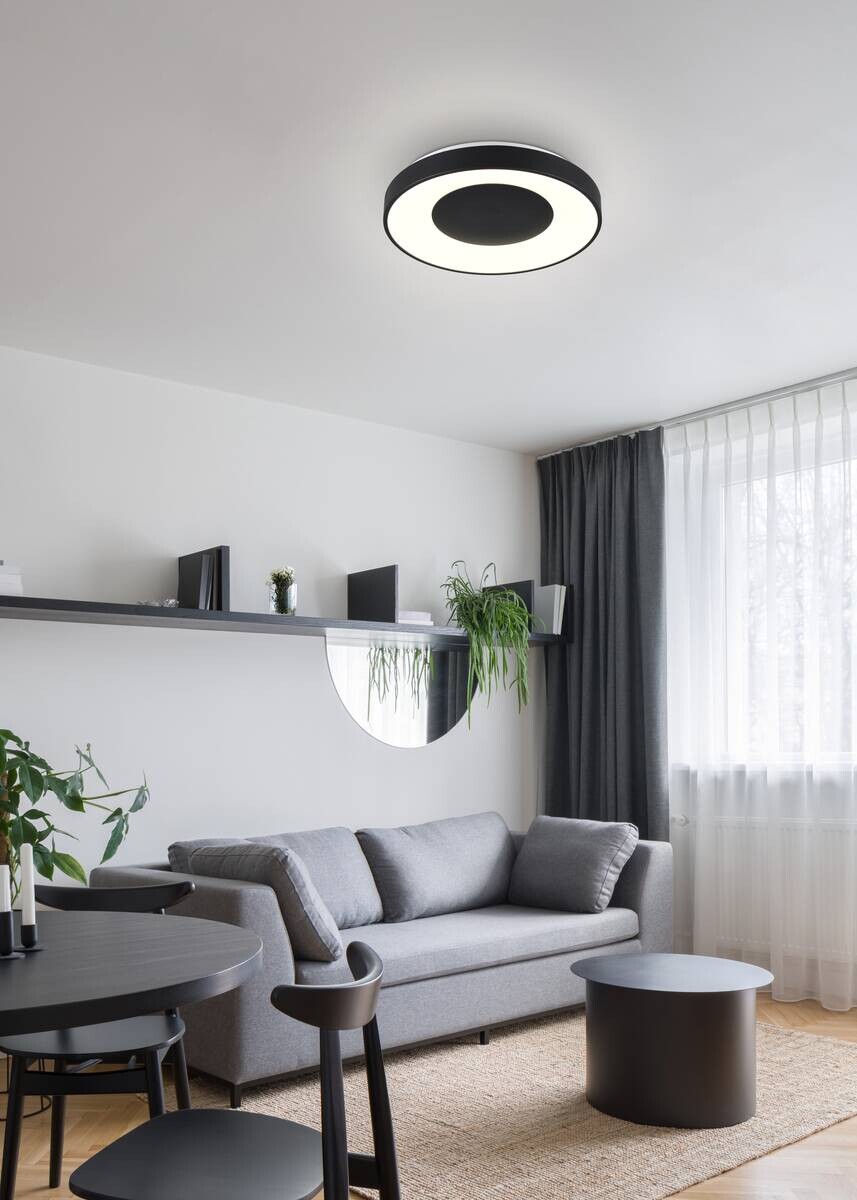 Reality Deckenleuchte Miami schwarz Kunststoff H/D: ca. 7x38,5 cm