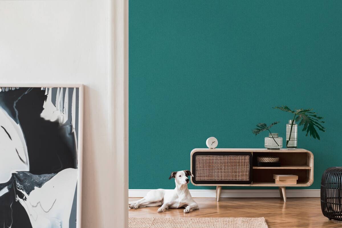 A.S.Creation Vliestapete Attractive 2 Uni petrol B/L: ca. 53x1005 cm