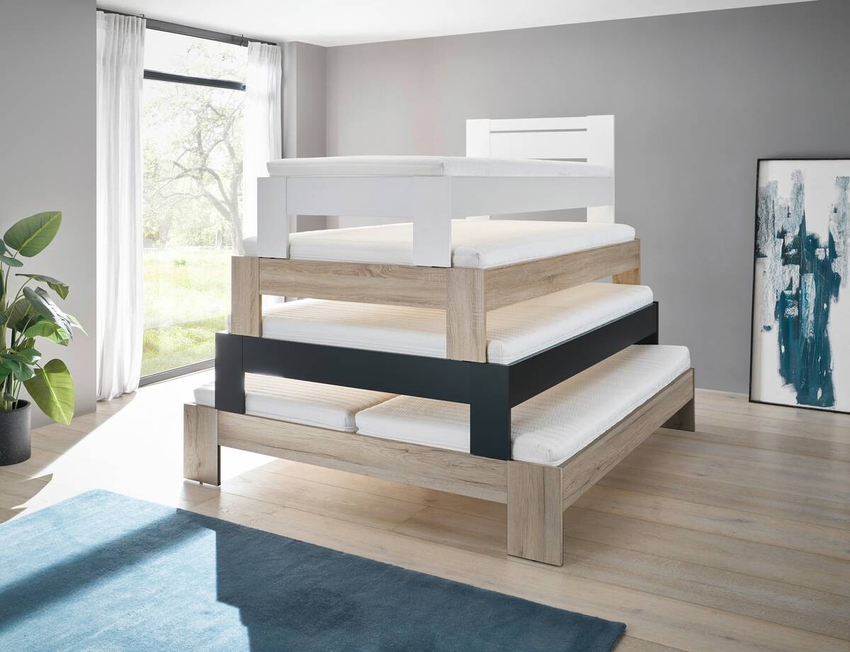 Futonbett Cannes weiß Liegefläche B/L: ca. 140x200 cm