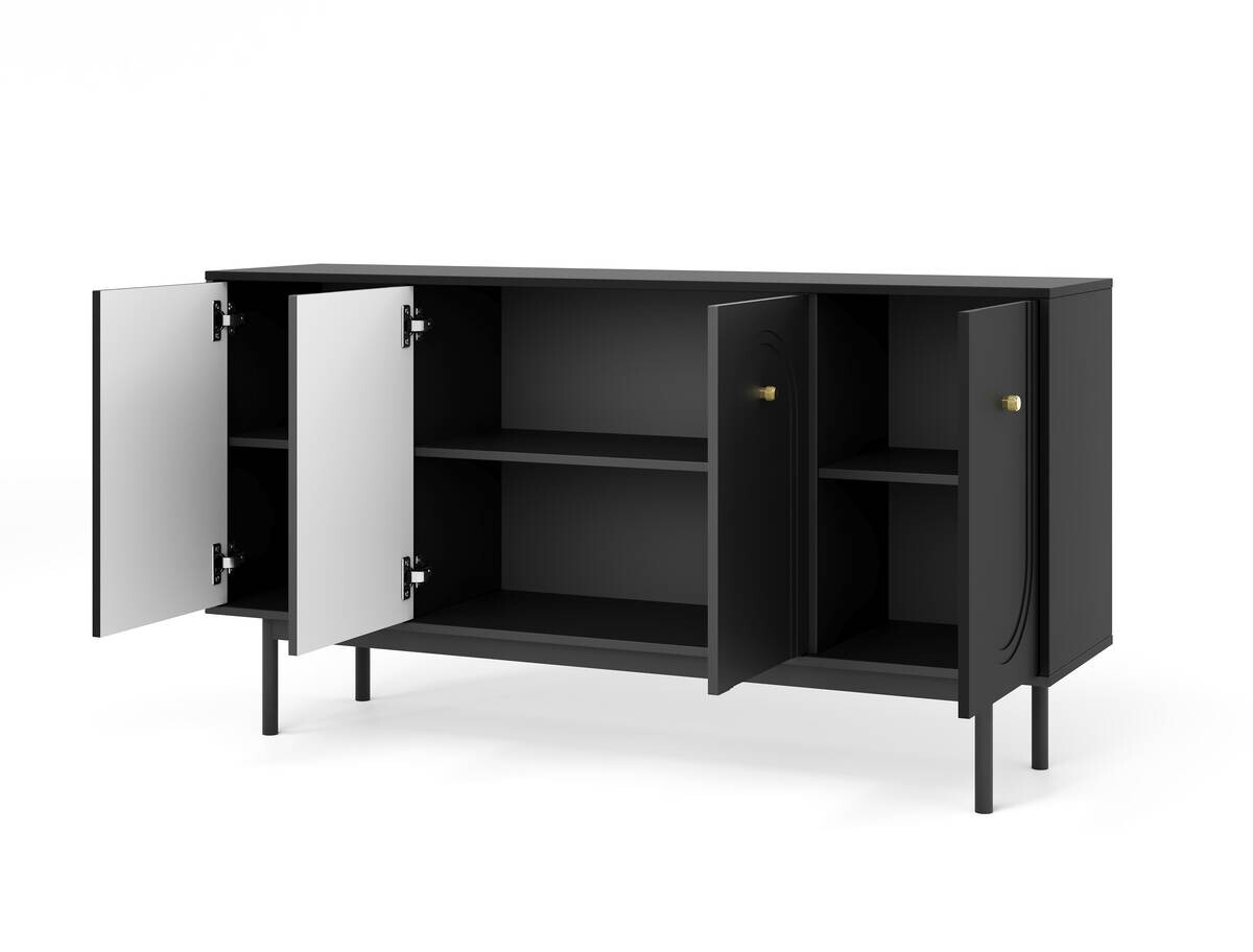 Kommode MAZOMA schwarz gold Optik B/H/T: ca. 154x82x39 cm