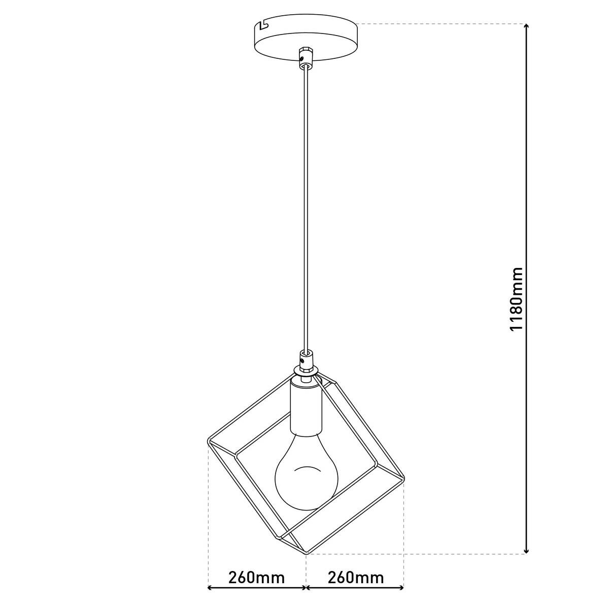 Näve Leuchten Pendelleuchte 6122022 schwarz Glas Metall B/H/T: ca. 16x118x16 cm E27 1 Brennstellen