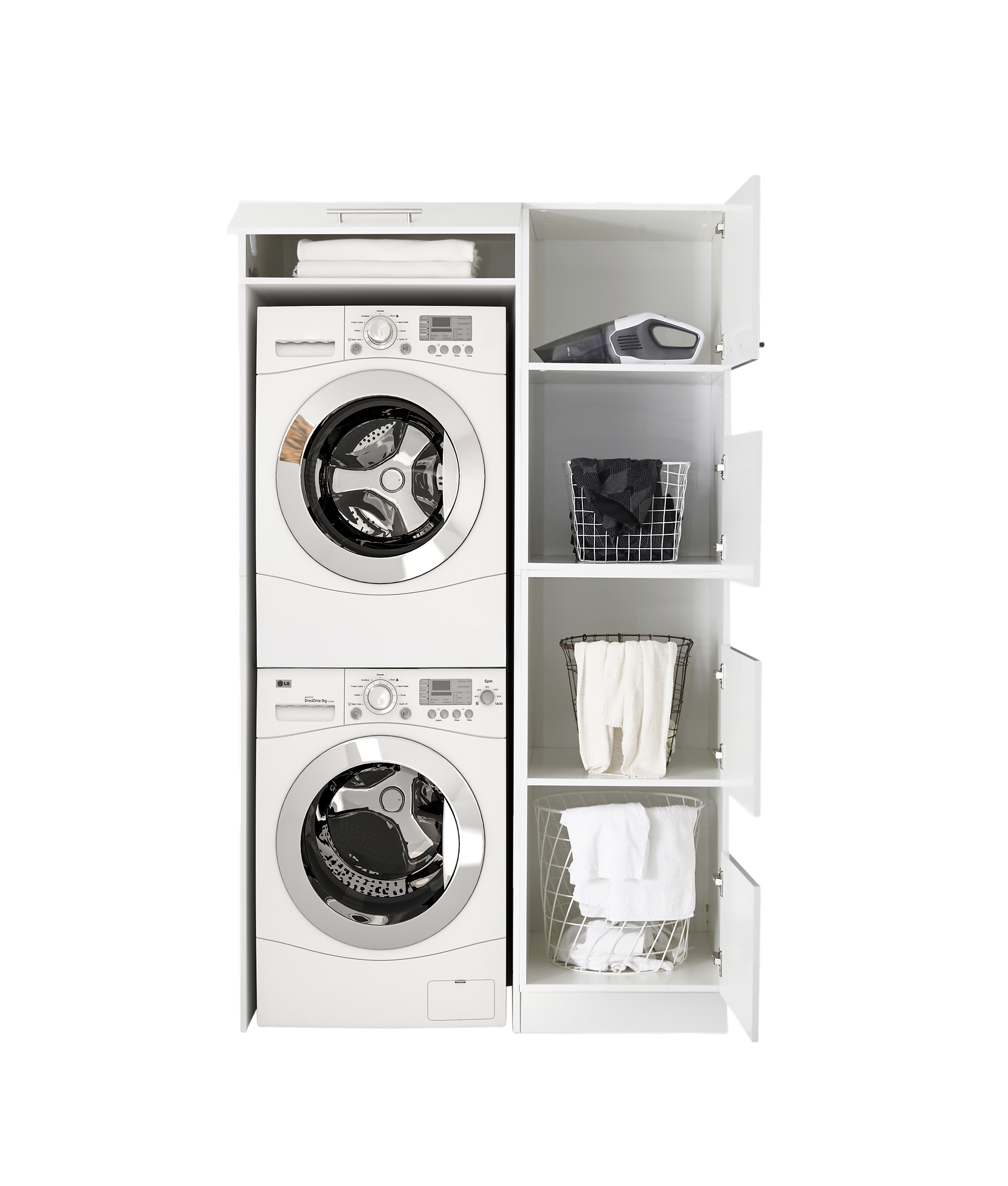 Respekta Hauswirtschaftsraum-Set Clara weiß matt B/H/T: ca. 117,4x200x67,6 cm