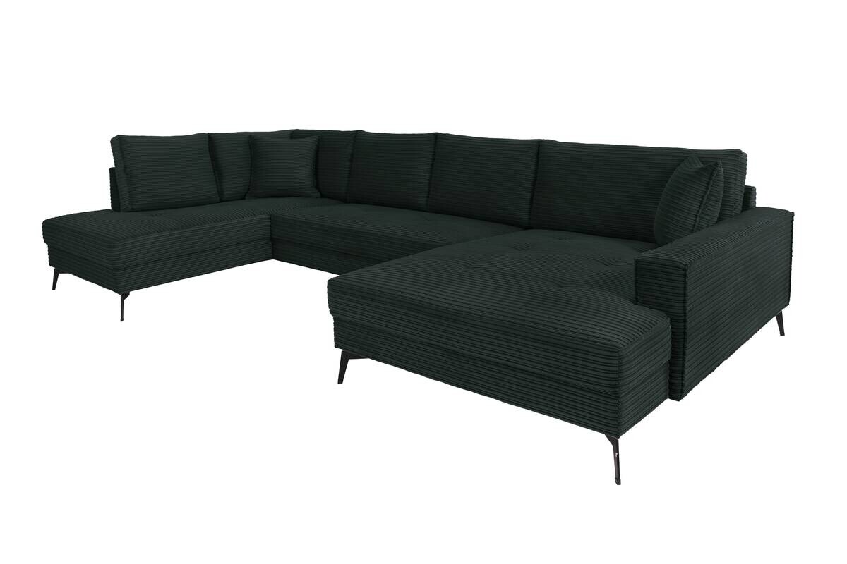 Wohnlandschaft Zero dunkelgrün Microfaser B/H/T: ca. 362x86x195 cm