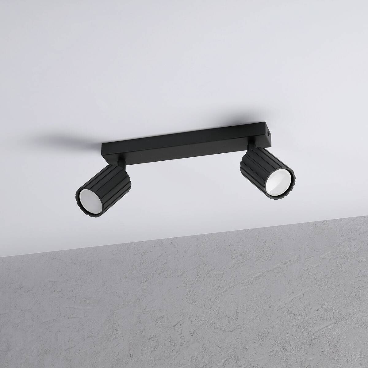 Lamkur Strahler Prisma schwarz Stahl B/H/L: ca. 6,5x16,5x30 cm 2 Brennstellen