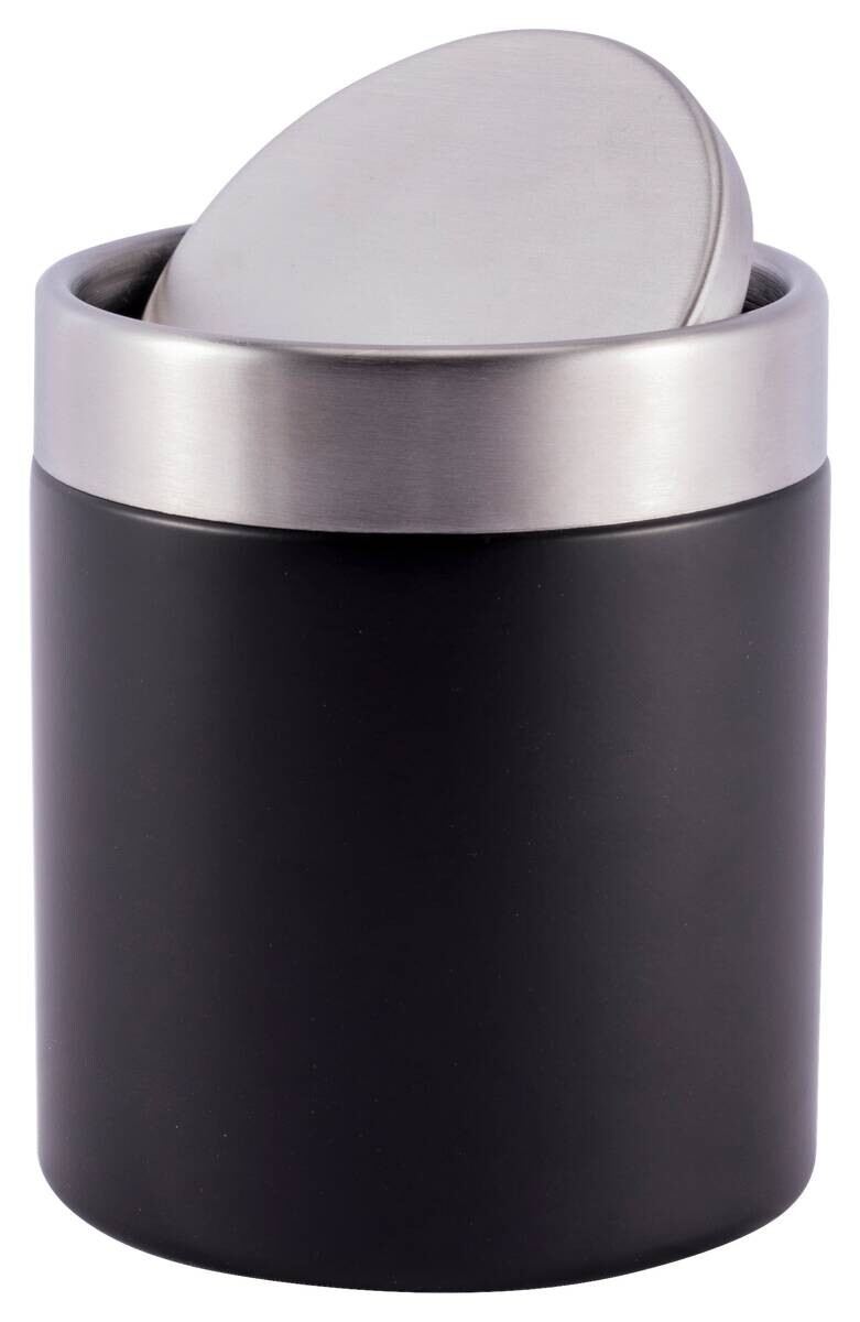 Kosmetikabfalleimer schwarz Edelstahl ca. 1,58 l