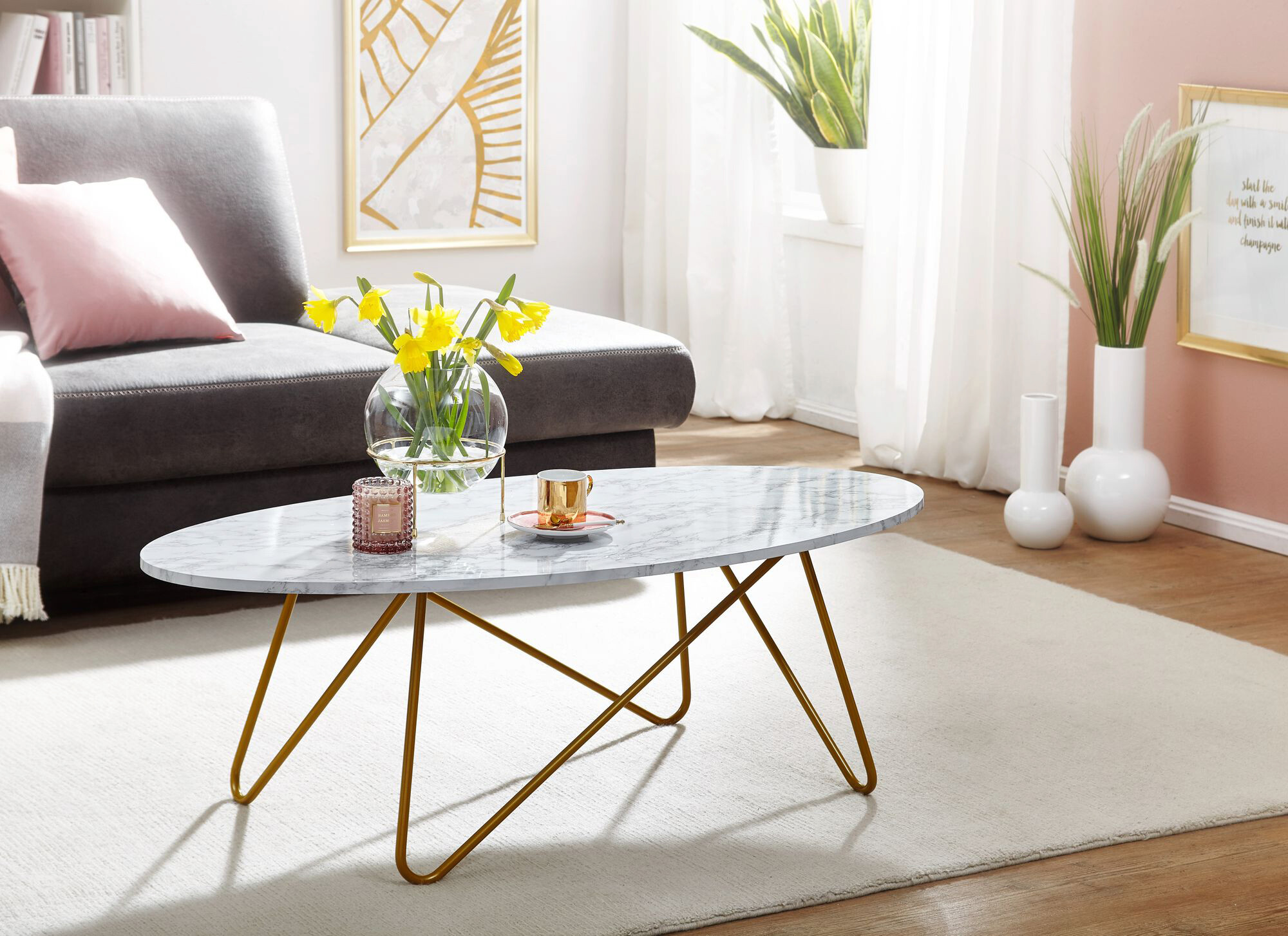 Wohnling Couchtisch weiß B/H/T: ca. 120x40x60 cm