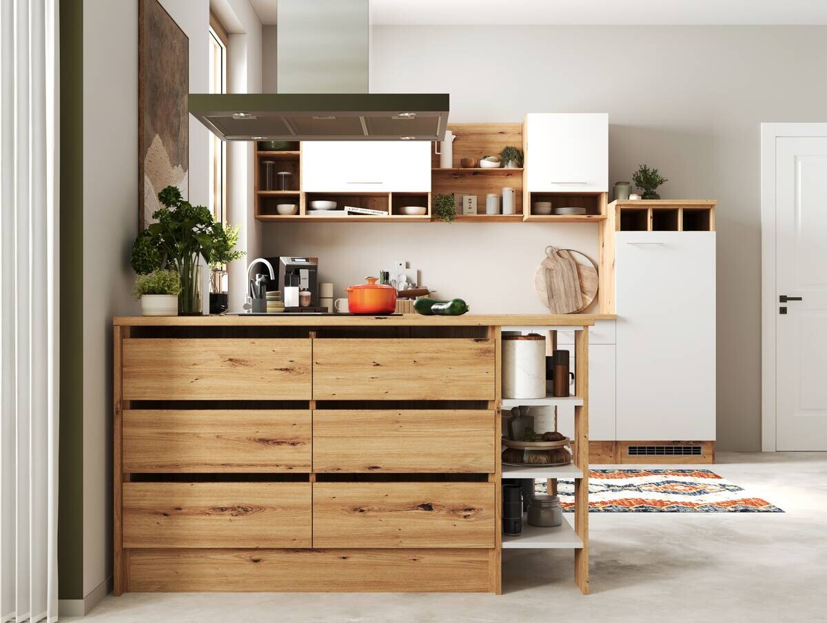 Respekta Inselküche Hilde weiß matt B/H/T: ca. 280x205x172 cm