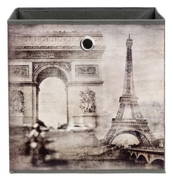 Motivbox Paris dunkelbeige B/H/T: ca. 32x32x32 cm