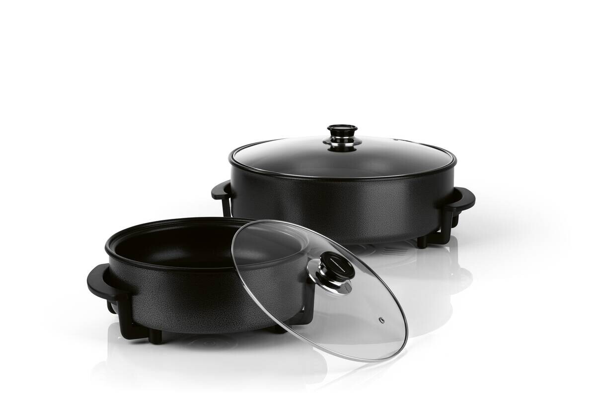 GOURMETmaxx Elektrische Party-Pfanne schwarz Edelstahl B/H/L: ca. 14,5x36x34,5 cm