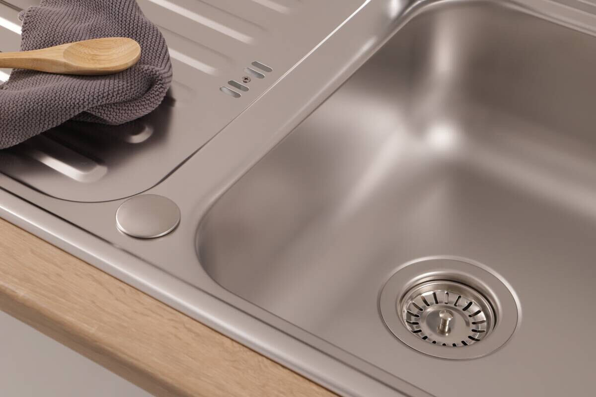 Respekta Einbauspüle Riverside Edelstahl B/H/T: ca. 86x17,5x50 cm