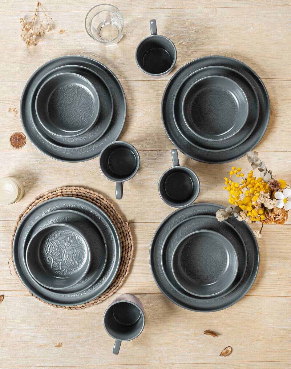 POCOline Kombiservice grau Porzellan 16 tlg.