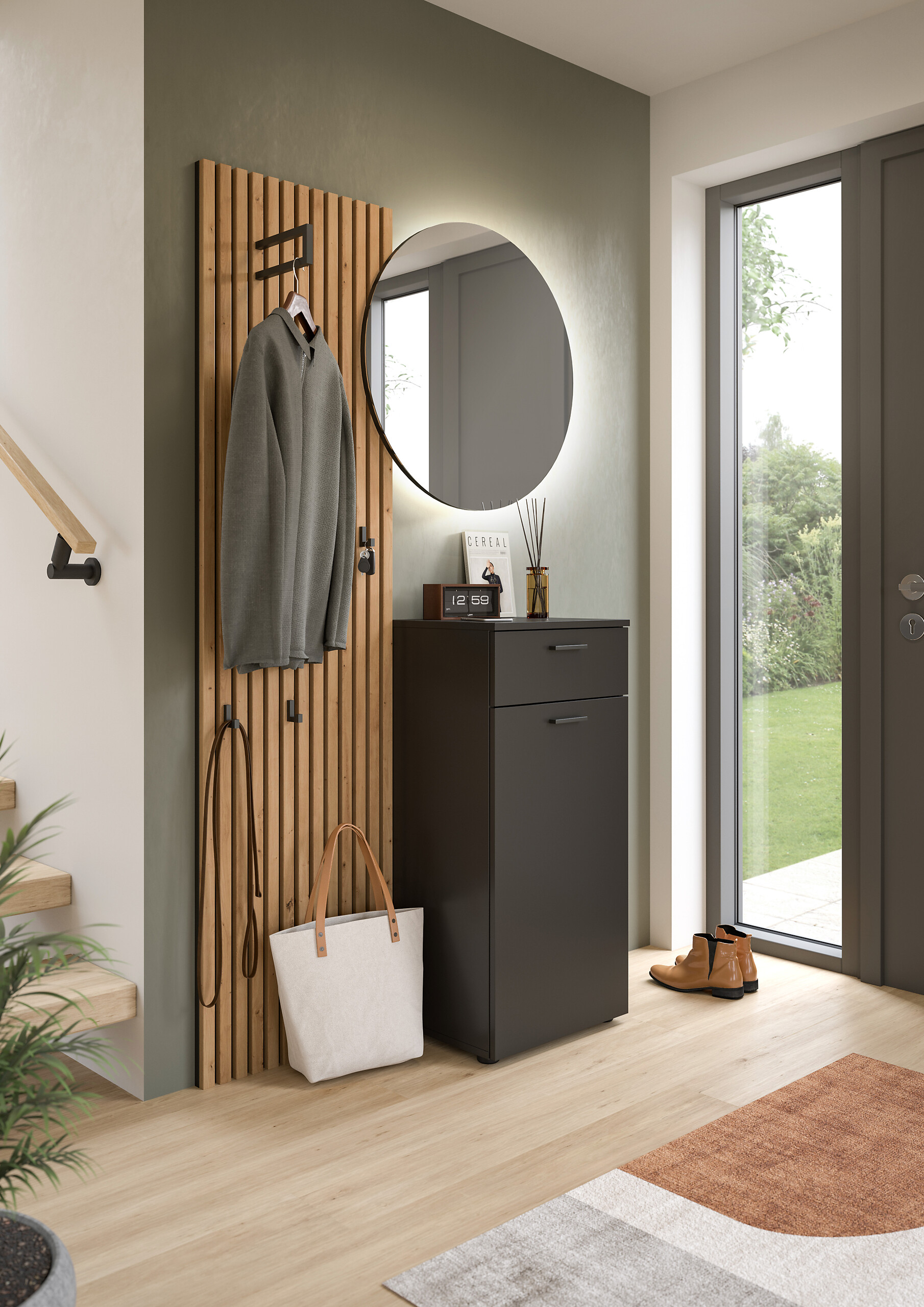 Garderobenpaneel Delton Eiche Artisan Nachbildung B/H/T: ca. 51x192x22 cm