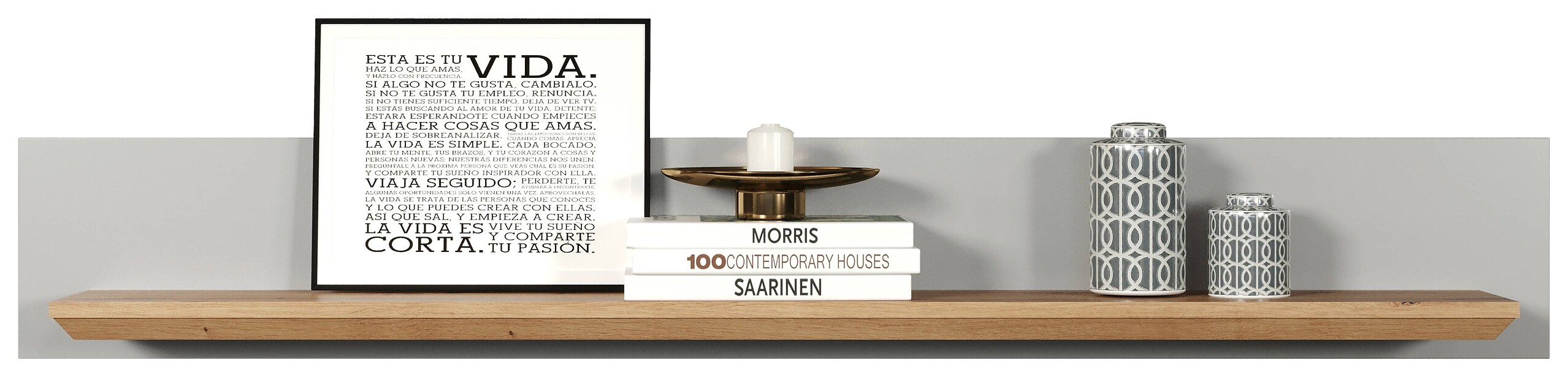 Wandboard Landside Lichtgrau Eiche Artisan Nachbildung B/H/T: ca. 153x22x22 cm