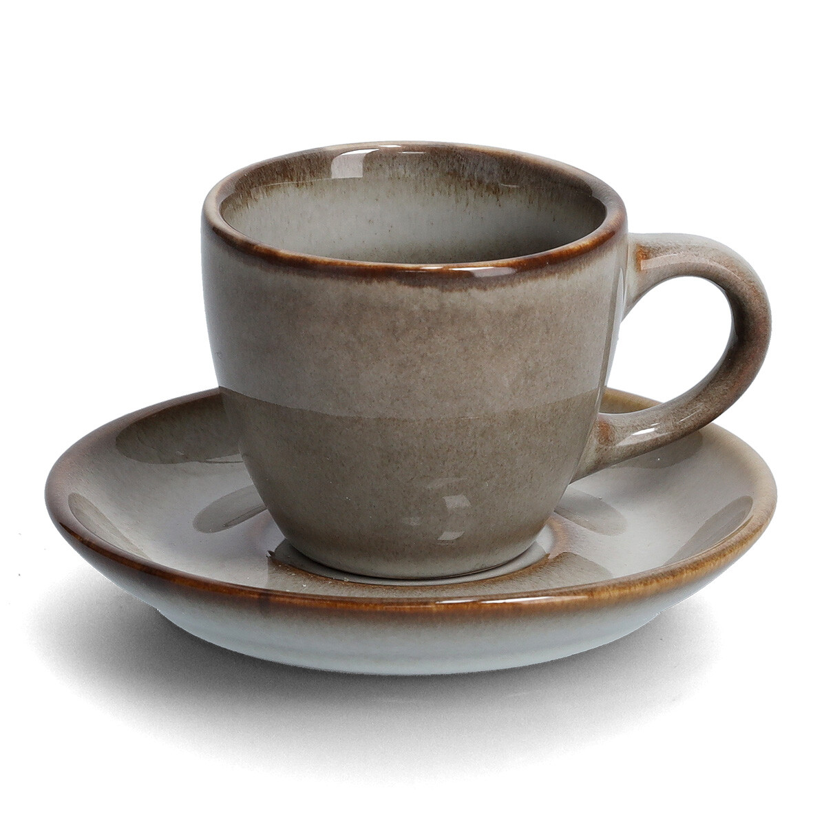 Zeller Espresso-Set taupe Keramik