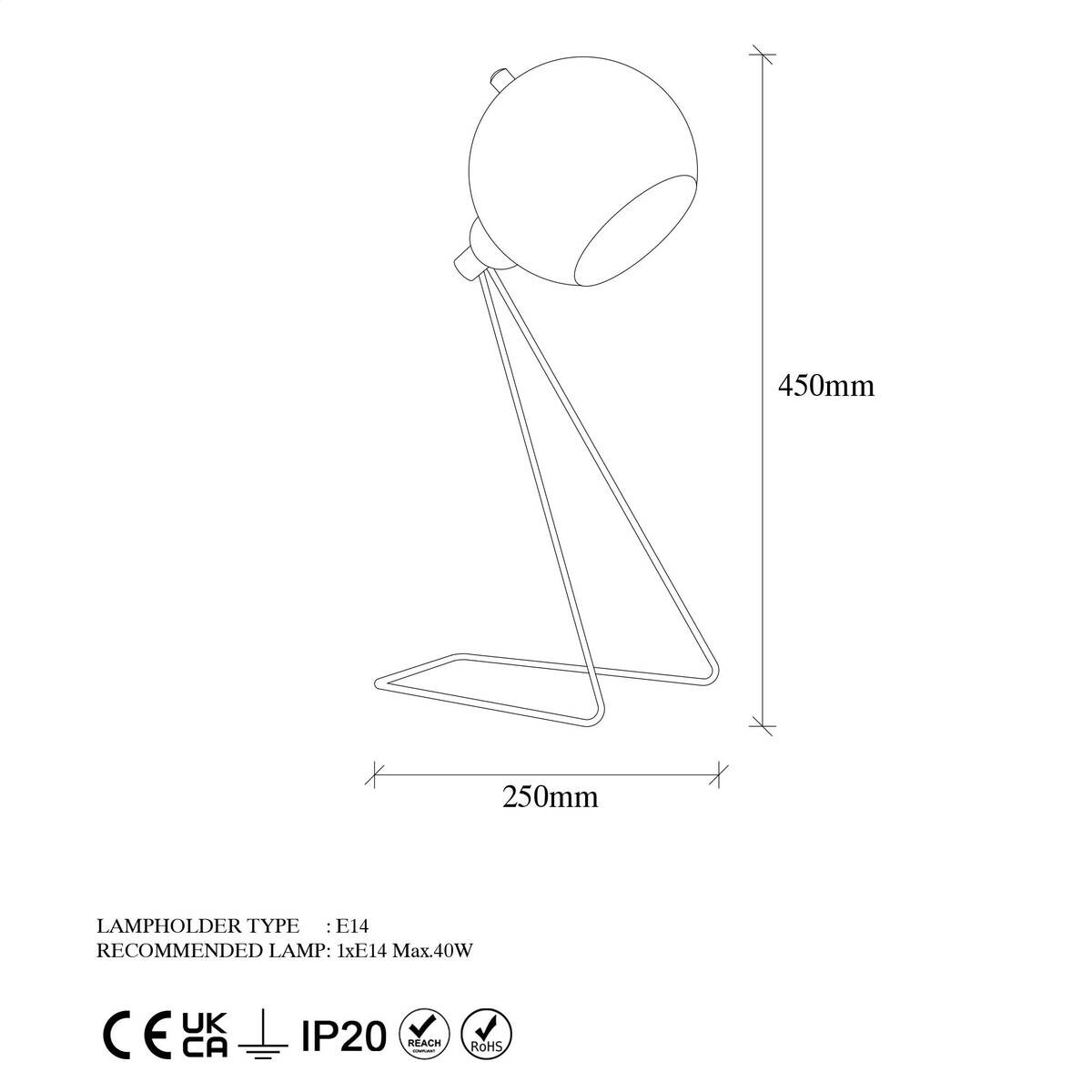 Opviq Tischleuchte Mixed-11500 gold schwarz B/H/T/L: ca. 15x45x15x28 cm E14 1 Brennstellen