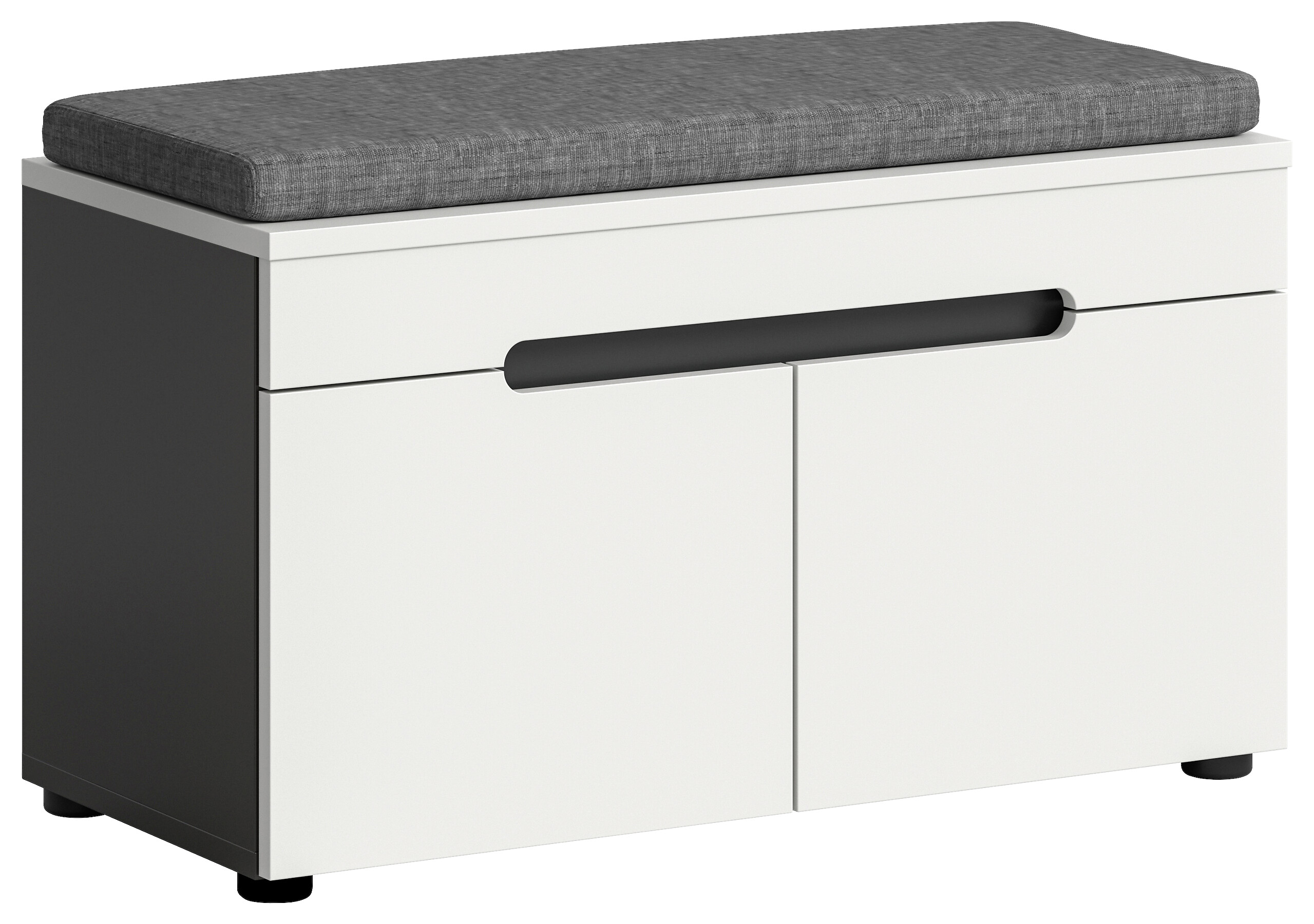 Sitzbank Canu basaltgrau Nachbildung weiß B/H/T: ca. 80x45x37 cm