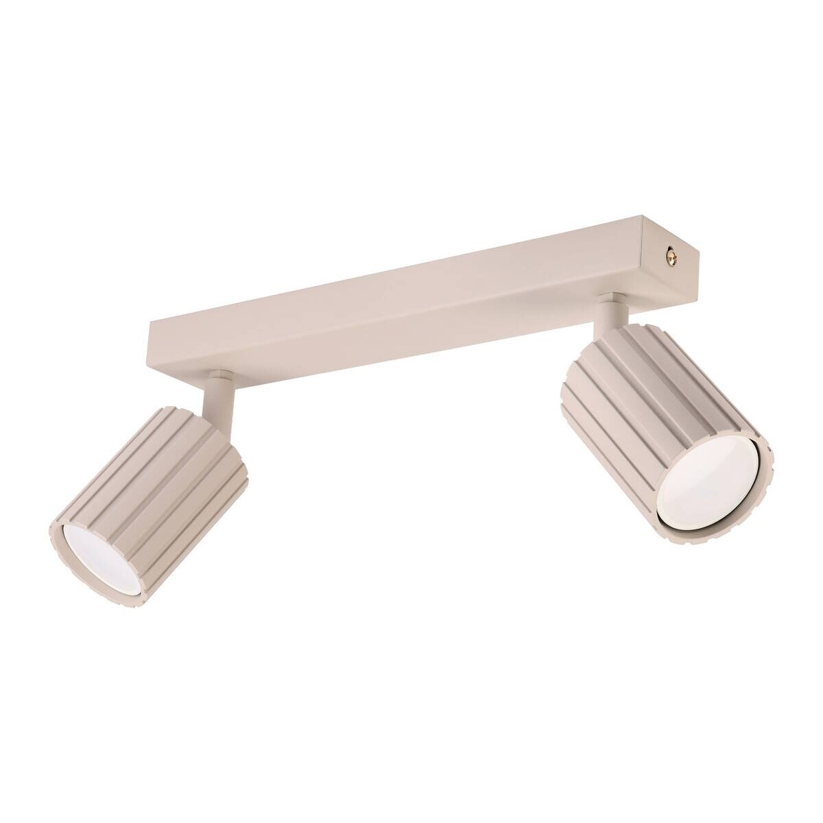 Lamkur Strahler Prisma beige Stahl B/H/L: ca. 6,5x16,5x30 cm 2 Brennstellen