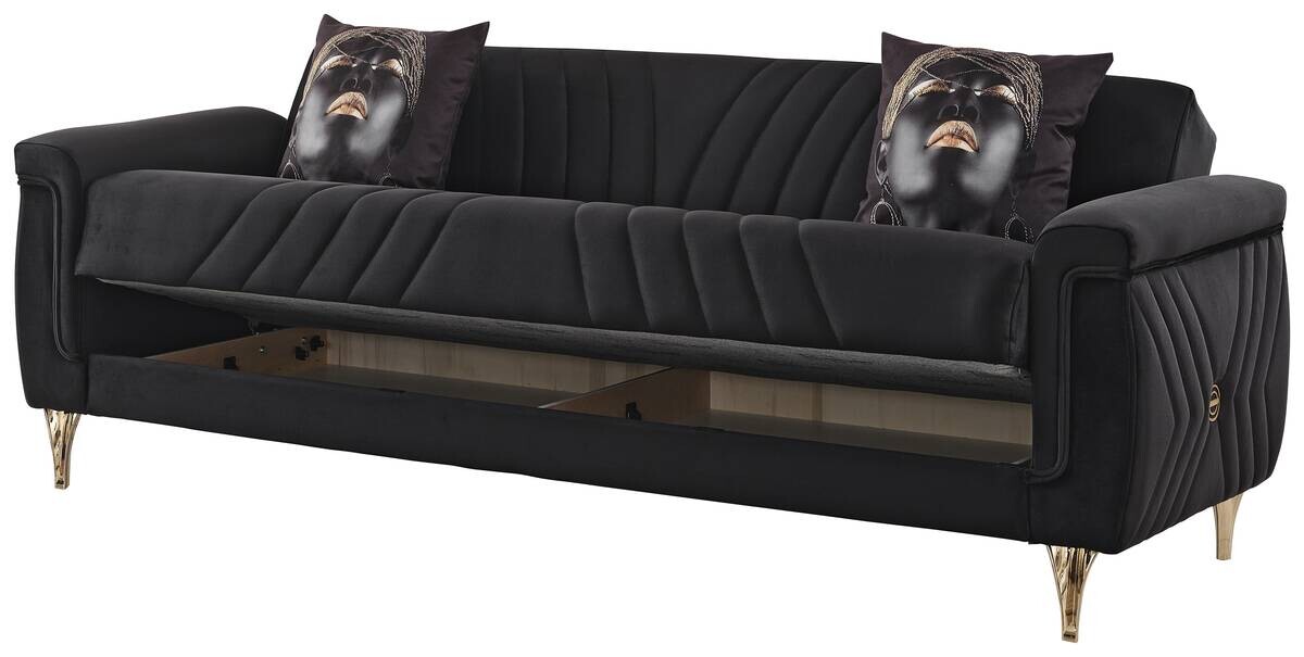 Schlafsofa Lozan schwarz Microfaser B/H/T: ca. 230x86x84 cm Schlafsofa Lozan schwarz Microfaser B/H/T: ca. 230x86x84 cm