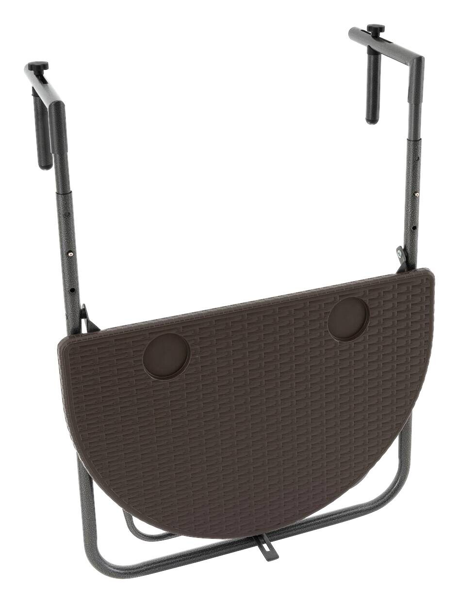 VCM Balkonhängetisch braun Polyrattan B/H/T: ca. 60x83x62 cm