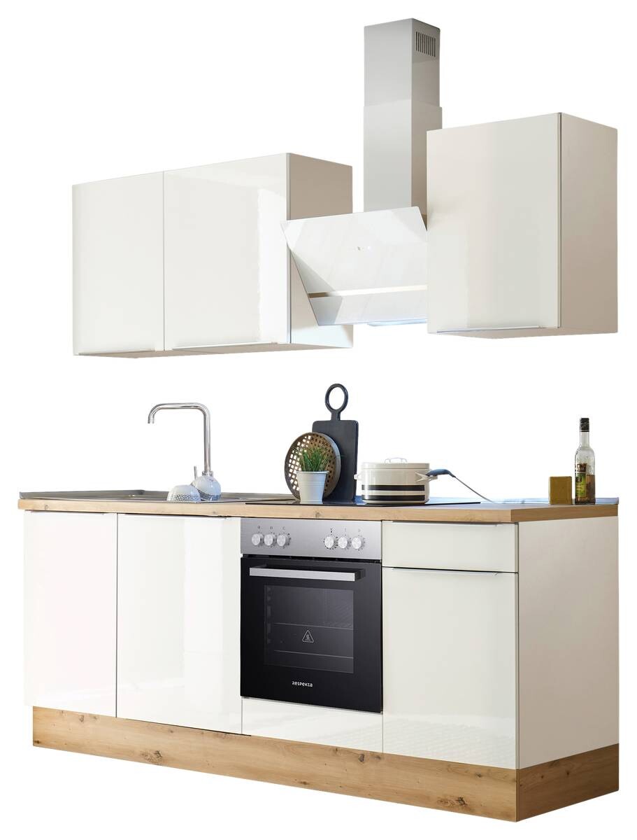 Respekta Küchenblock Marleen weiß Hochglanz B/H/T: ca. 220x211x60 cm