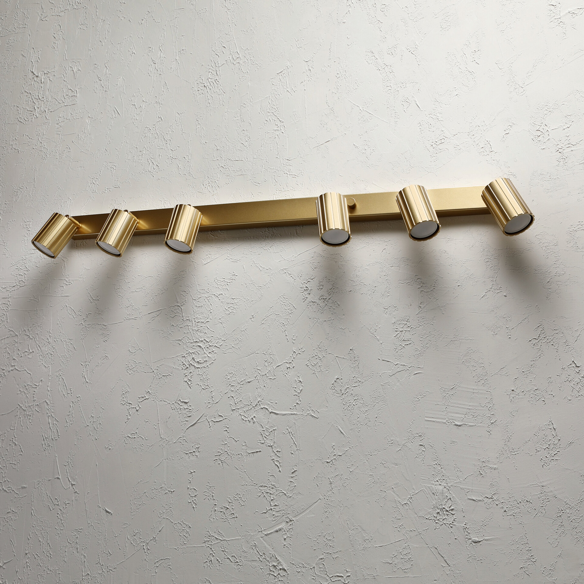 Lamkur Strahler Prisma gold Stahl B/H/L: ca. 6,5x16,5x117 cm 6 Brennstellen