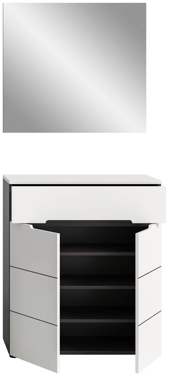 Garderobe Canu basaltgrau Nachbildung weiß B/H/T: ca. 80x190x37 cm