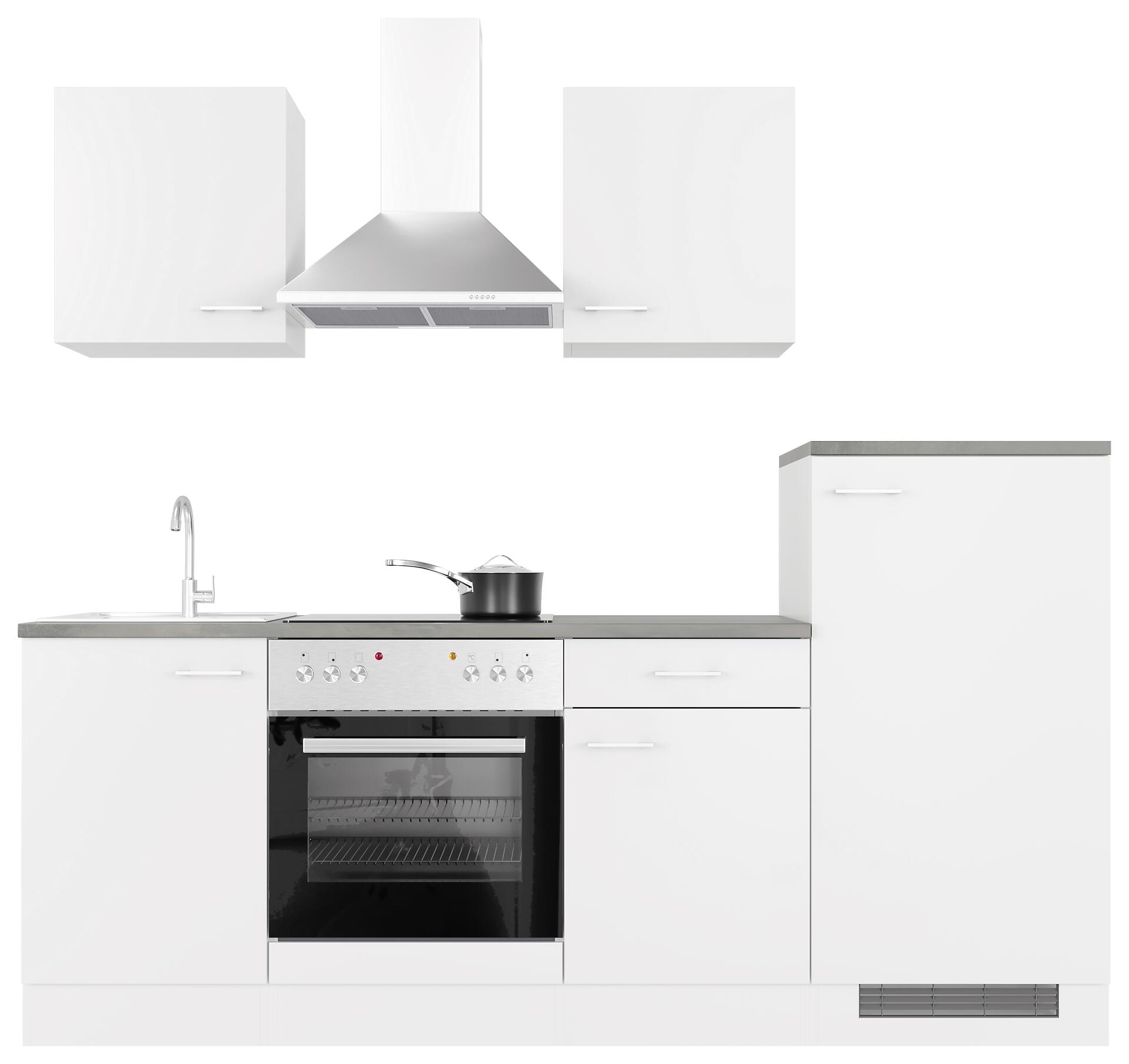 Küchenblock Lucca weiß matt B/H/T: ca. 220x200x60 cm Küchenblock Lucca weiß matt B/H/T: ca. 220x200x60 cm