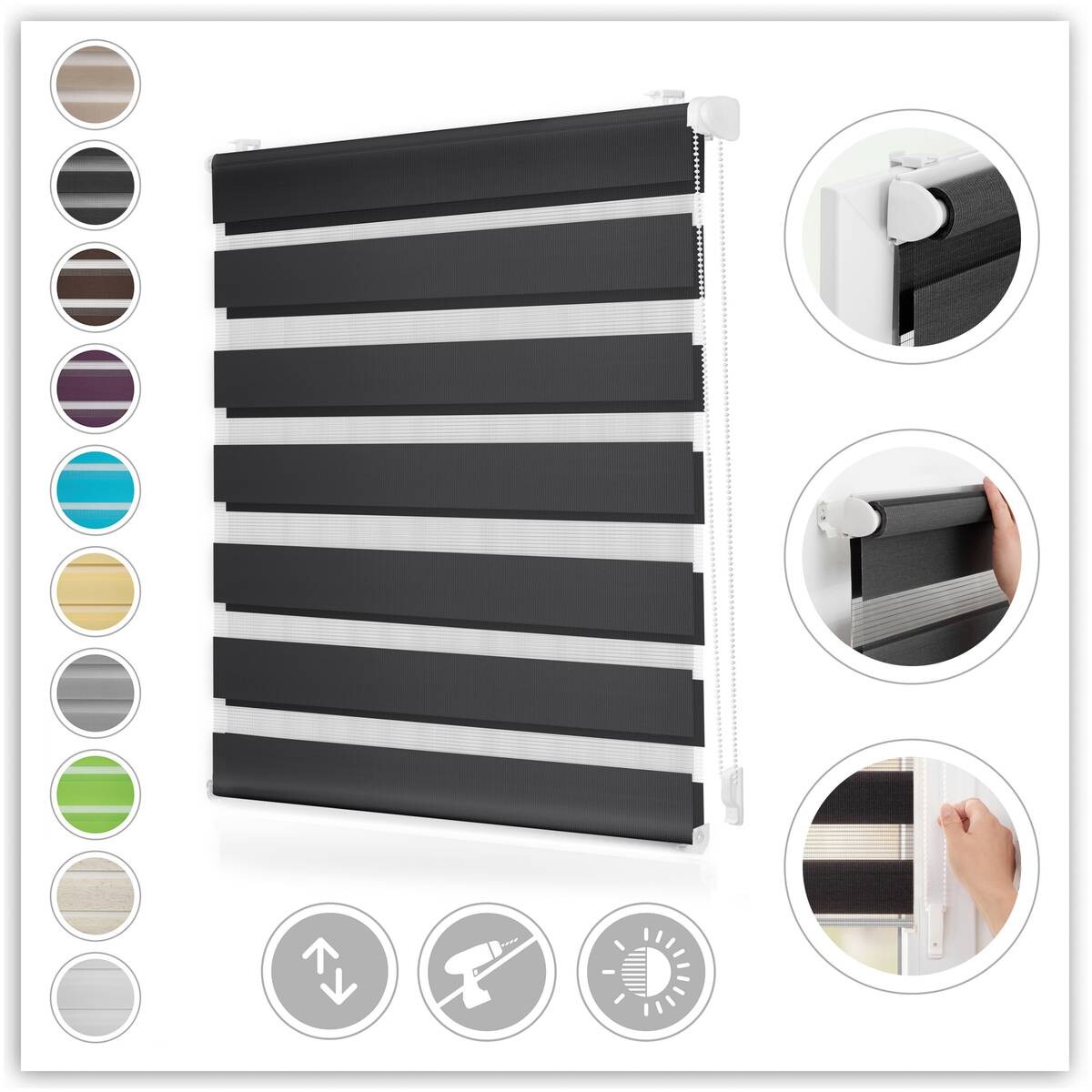 LICHTBLICK Doppelrollo Duo anthrazit B/L: ca. 70x220 cm