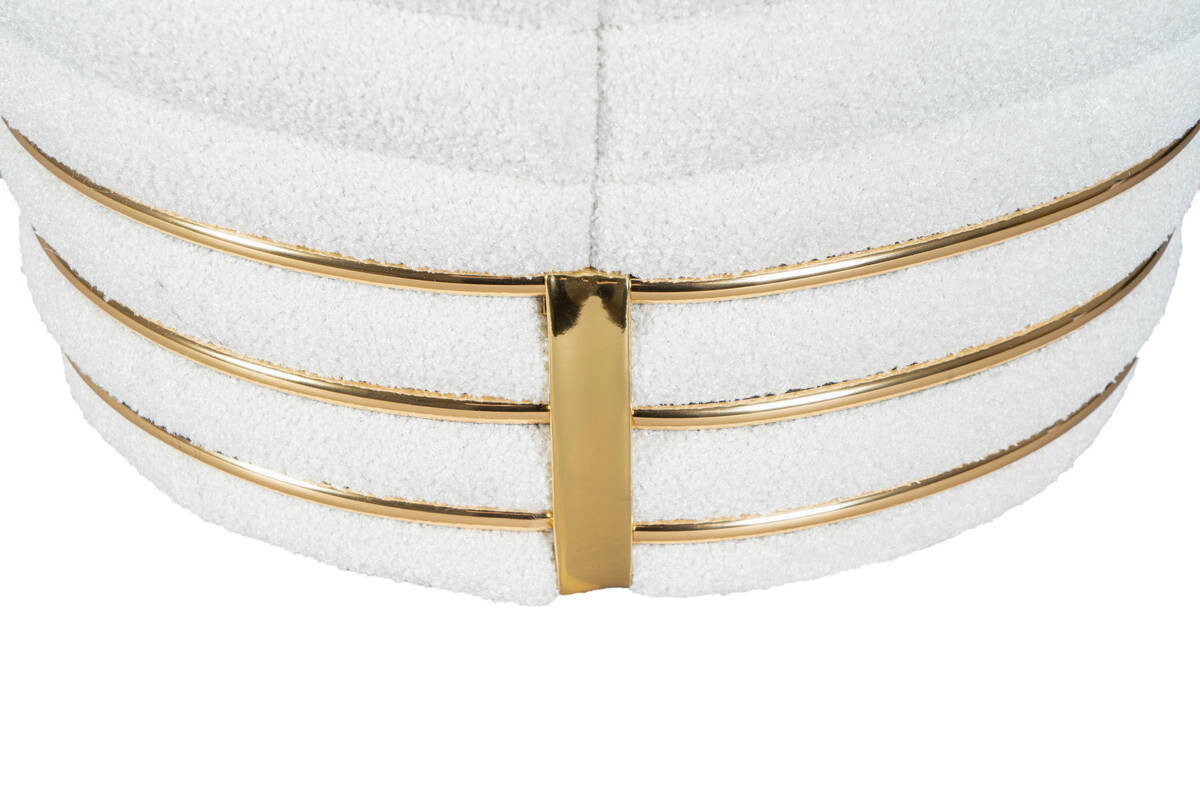 360 Living Hocker Doric 310 weiß gold H/D: ca. 50x42 cm