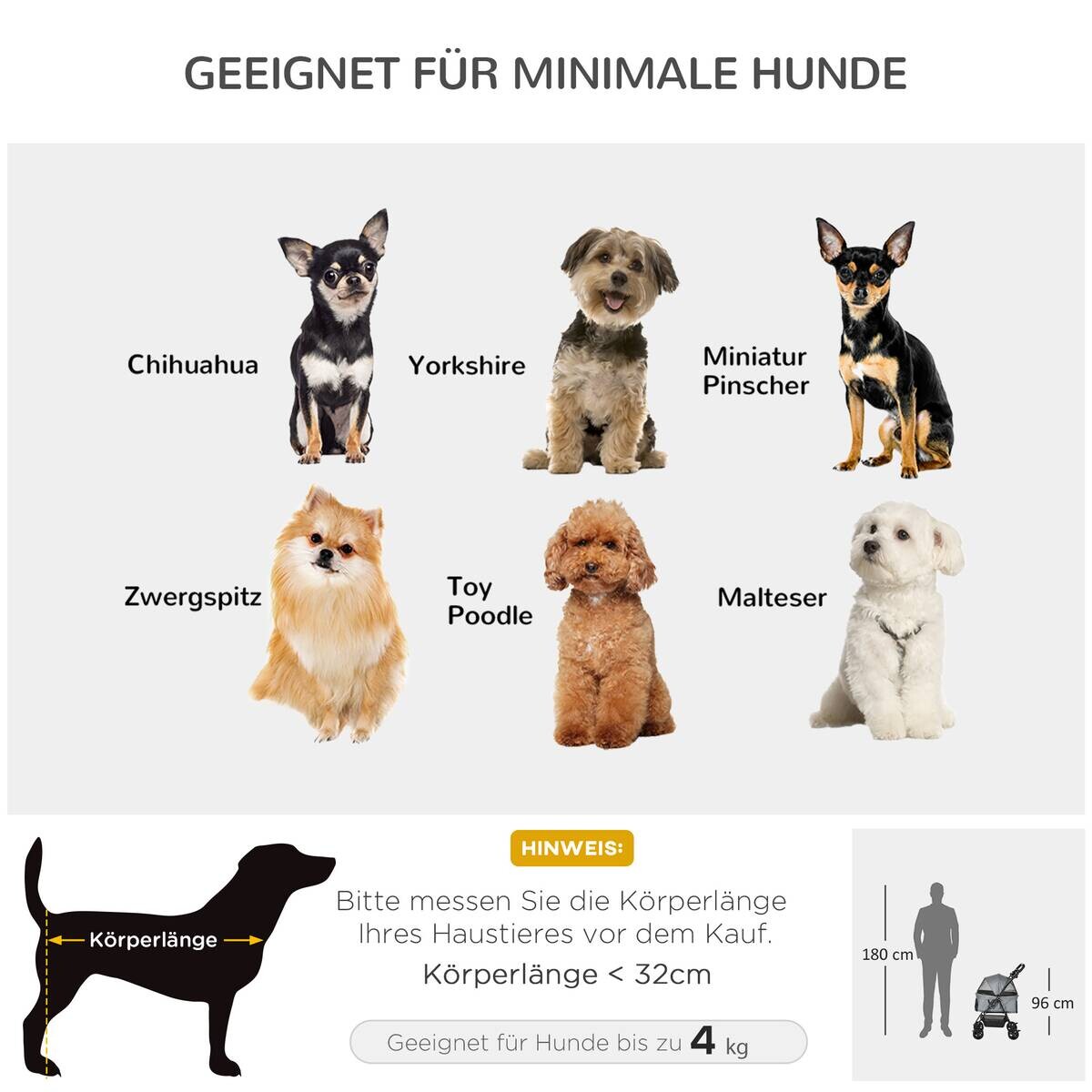 PawHut Hunde-Zubehör grau Polypropylen B/H/L: ca. 45x67x96 cm
