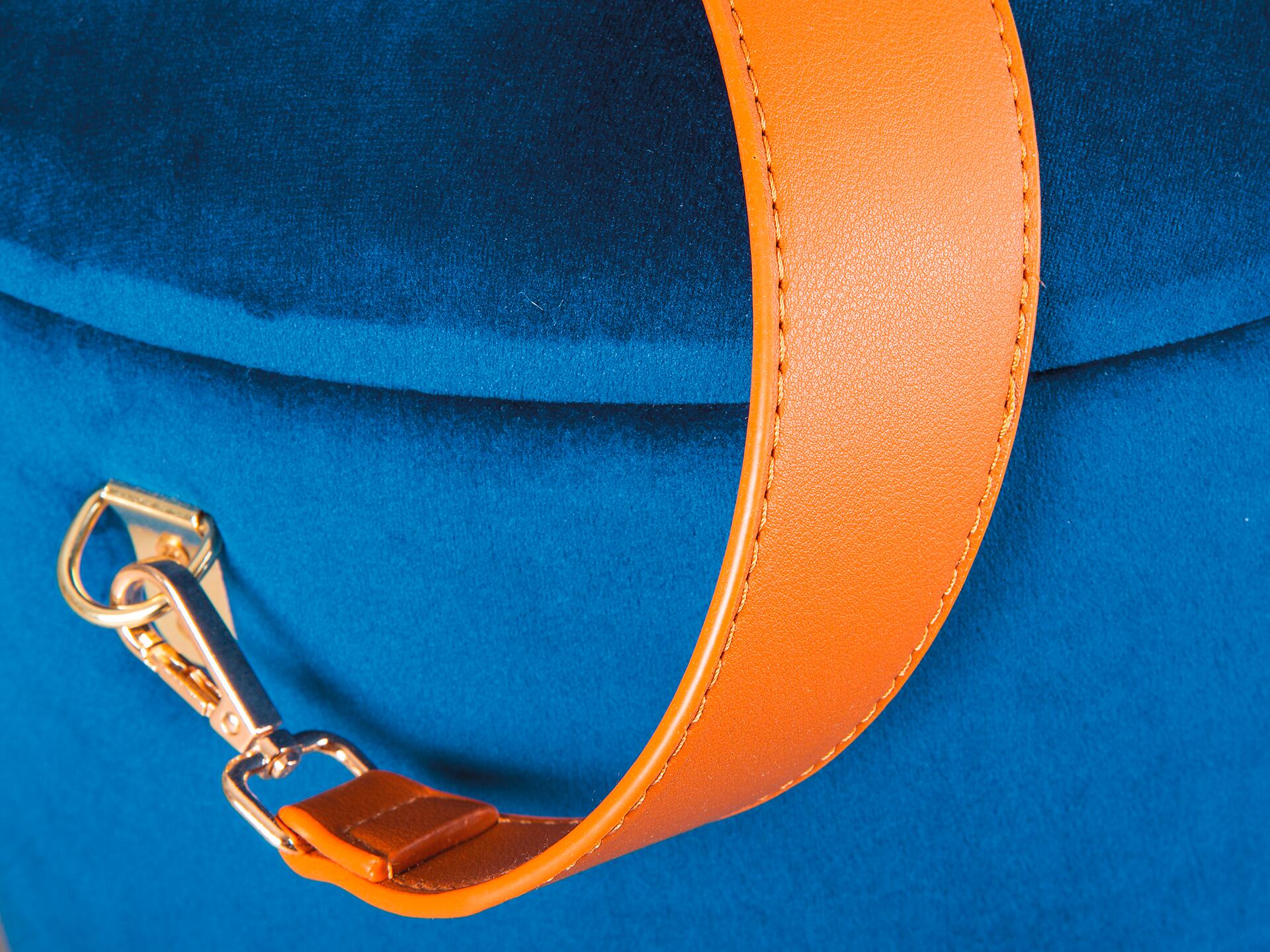 Inter Link Hocker Papua blau MDF Samtoptik B/H/T: ca. 35x45x35 cm