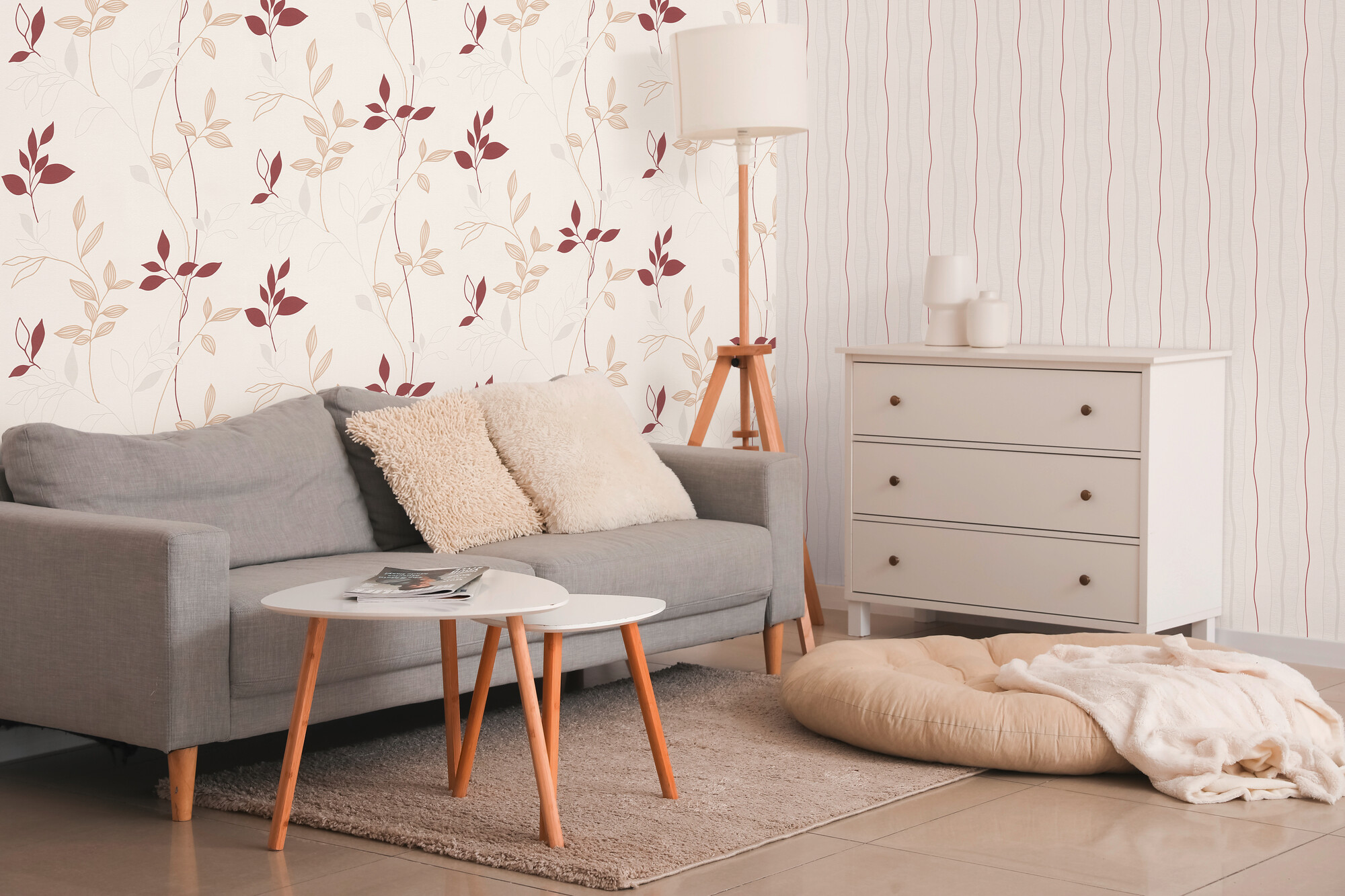 A.S.Creation Vliestapete rot beige B/H/D: ca. 53x1005x9,6 cm