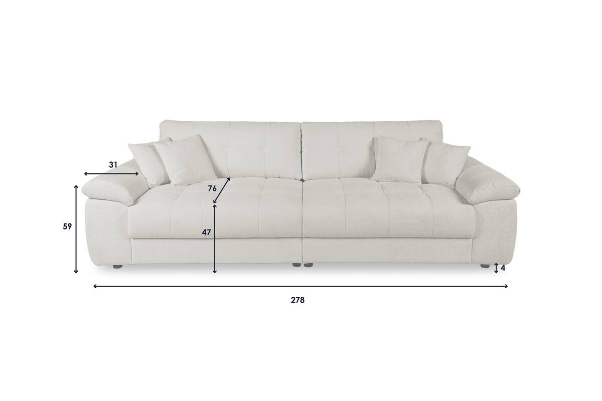 Big Sofa Tema graubraun Microfaser B/H/T: ca. 144x70x183 cm