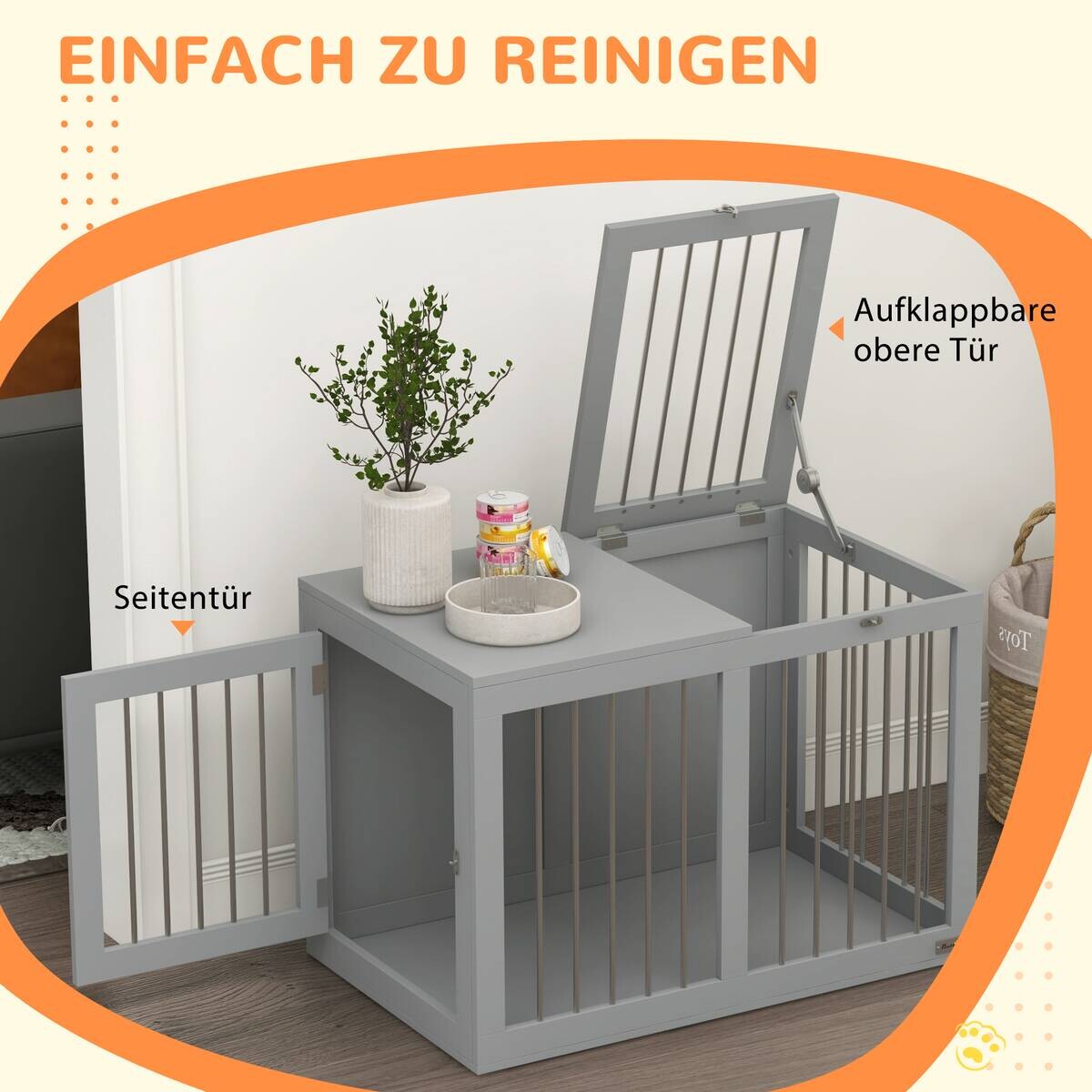 PawHut Hunde-Zubehör grau Edelstahl B/H/L: ca. 50x80x56,5 cm