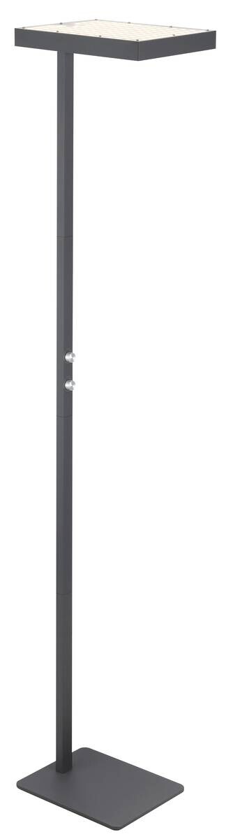 GLOBO Stehleuchte Opal schwarz anthrazit Metall Aluminium Kunststoff B/H/L: ca. 28x184,8x40 cm 2 Brennstellen