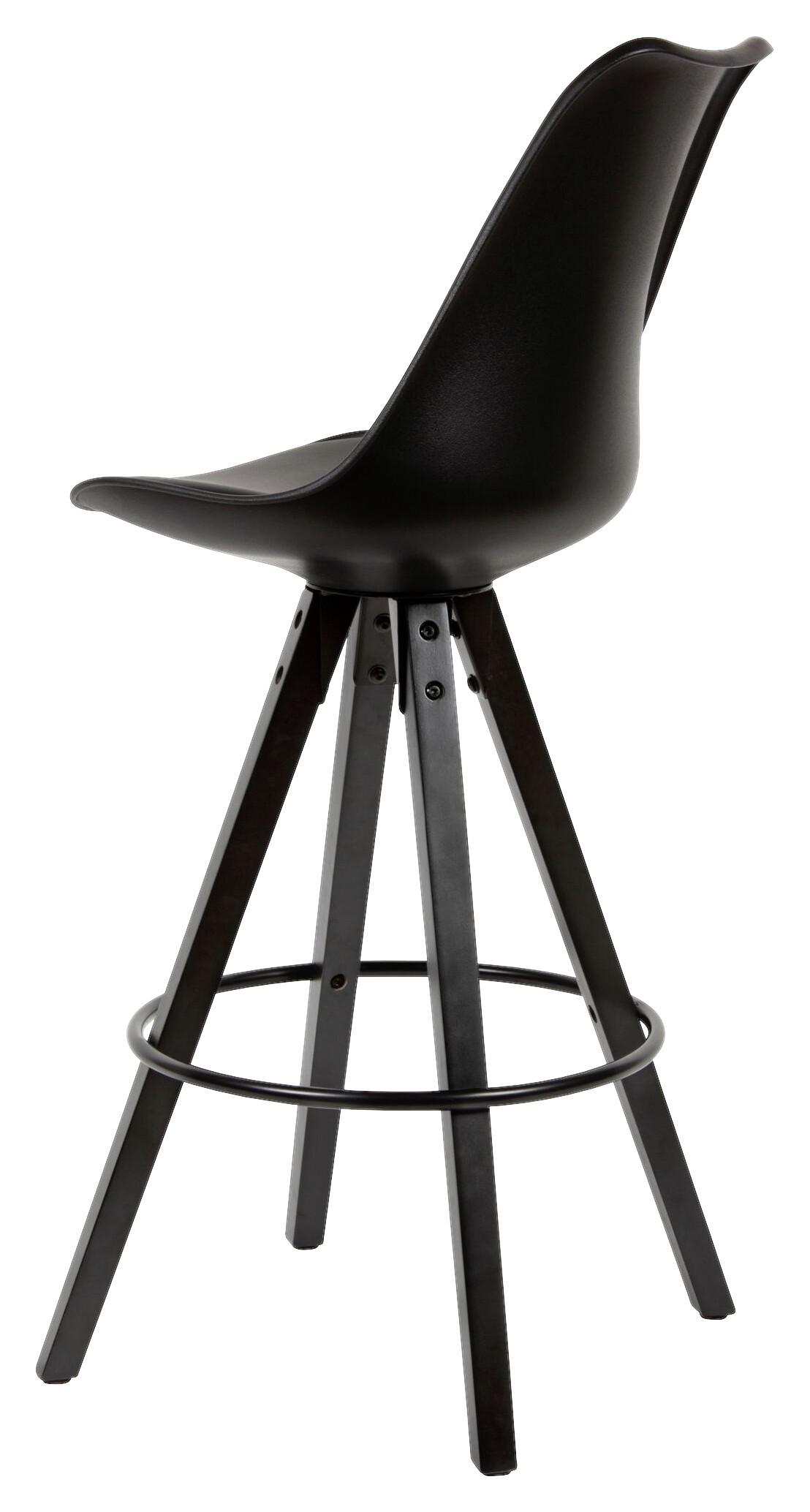 Barhocker 2er-Set schwarz Kunstleder B/H/T: ca. 44x113x39 cm