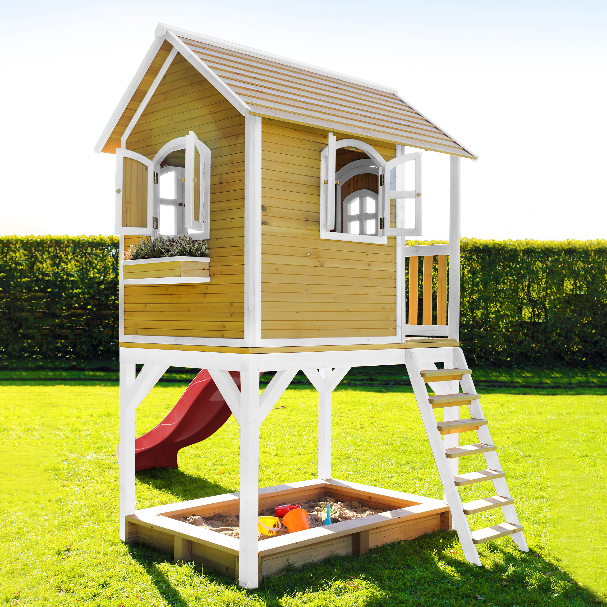 AXI Spielhaus Sarah braun B/H/L: ca. 370x291x191 cm