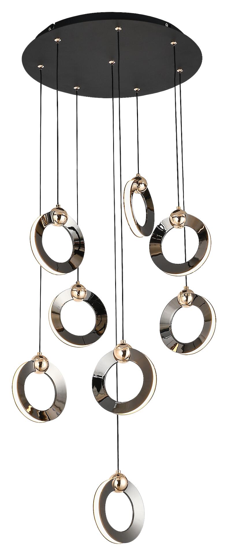 POCOline Pendelleuchte Bendik schwarz Chrom Metall Kunststoff D: ca. 40 cm