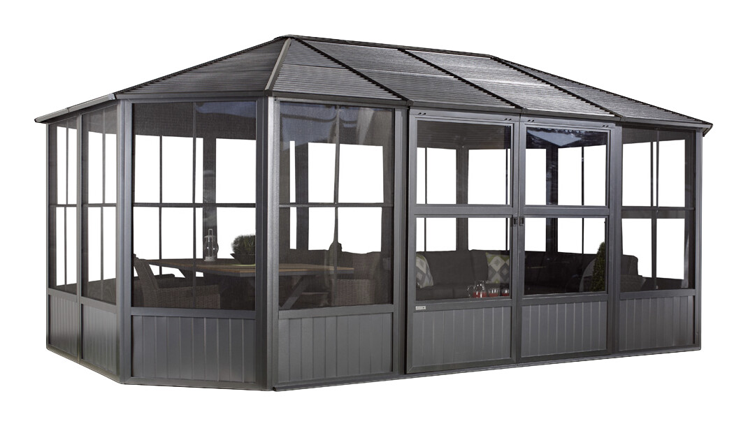 Sojag Kaltwintergarten Charleston anthrazit Aluminium B/H/T: ca. 594x281x384 cm