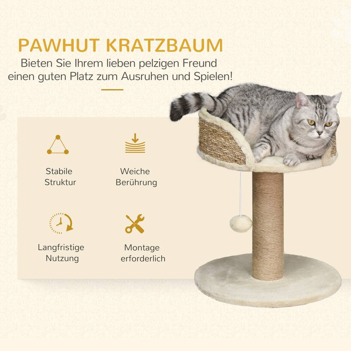 PawHut Kratzbaum kaffee Polyester B/H/L: ca. 40x49x40 cm